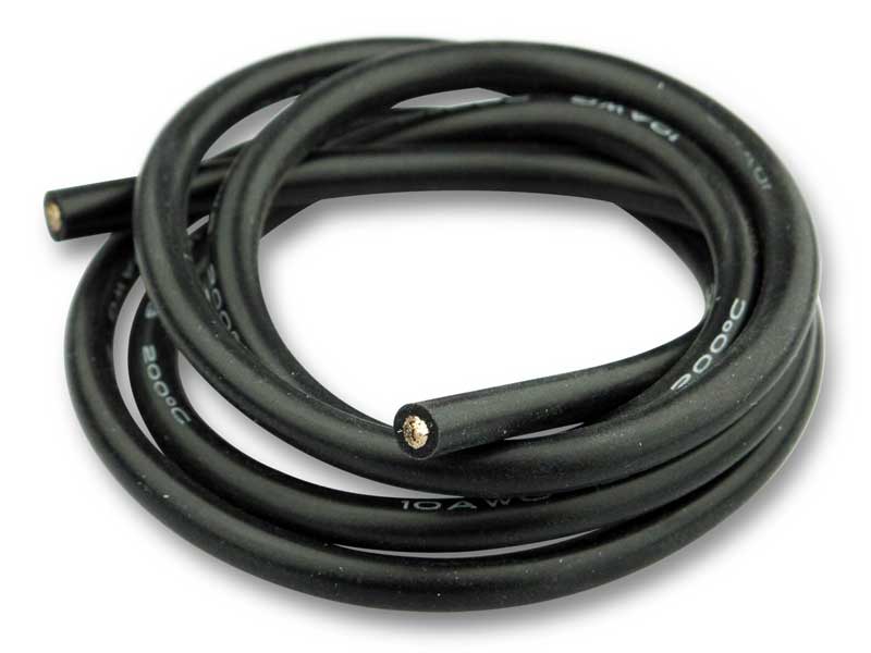 Câble de silicone  6mmx1000mm noir