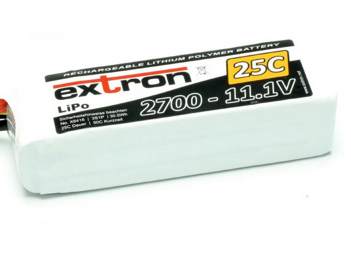 Accu Lipo 2700mAh 3s 25/50C Extron Lipo 3S (11,1V)