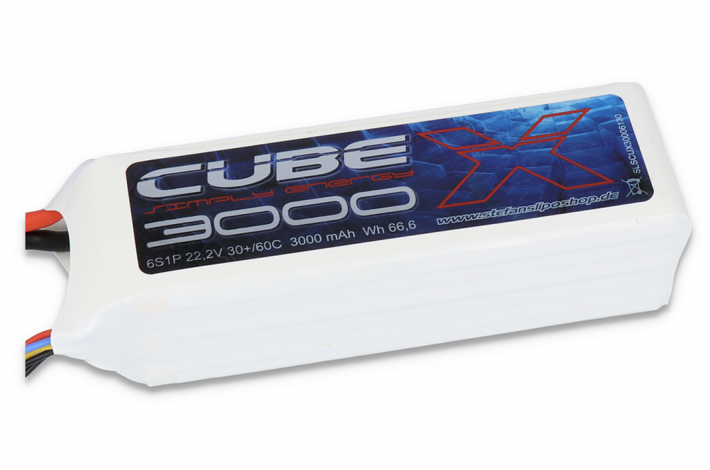 Accu Lipo 3000mAh 6S 30/60C SLS X CUBE