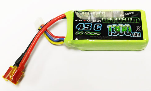 Accu lipo Black Lithium 1300mAh 3s 45c