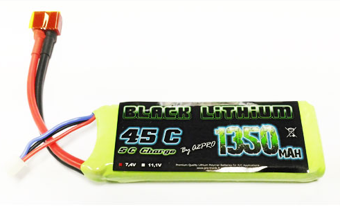 Accu lipo Black Lithium 1350mAh 2s 45c