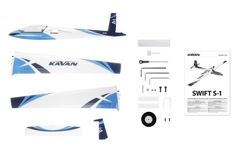 Planeur Swift S1 2400mm PNP Bleu Kavan Planeurs