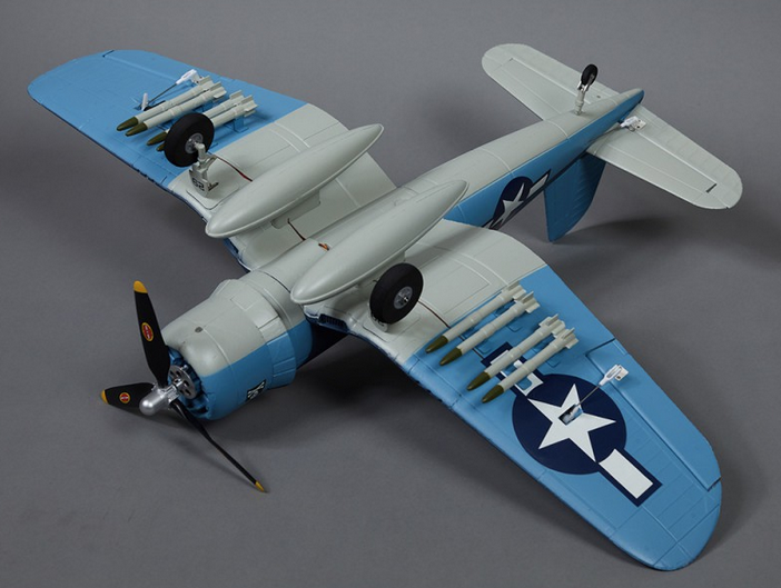 Warbird F4U Corsair bleu PNP 750mm Derbee Warbird