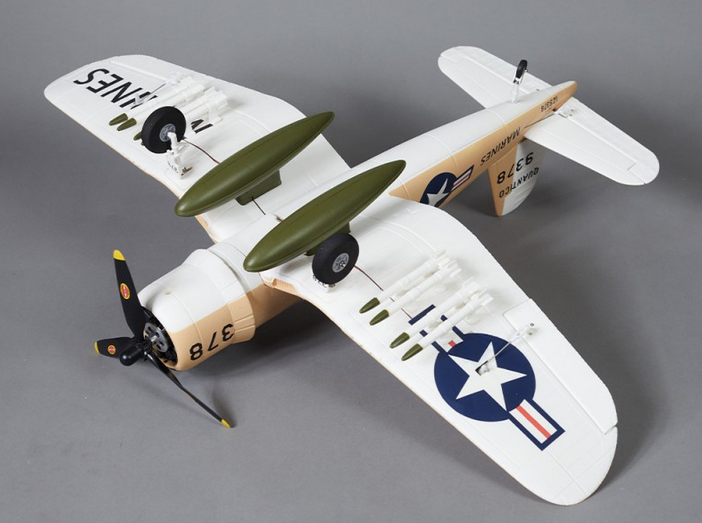 Warbird F4U Corsair jaune PNP 750mm Derbee Warbird