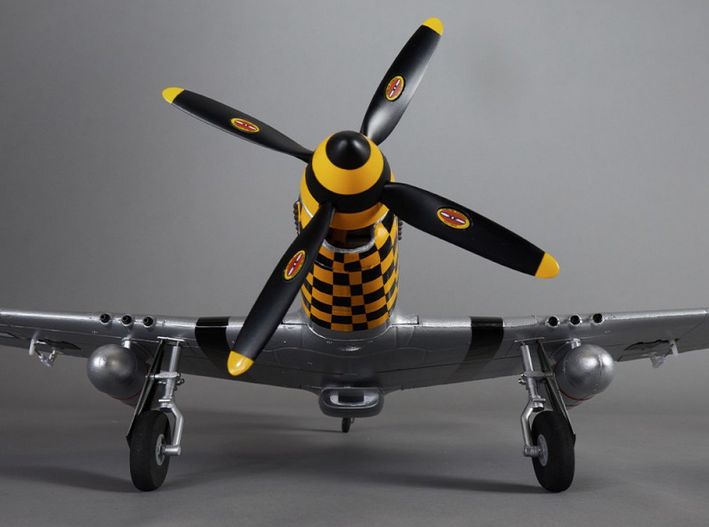 Warbird P-51D Mustang jaune PNP 750mm Derbee Warbird