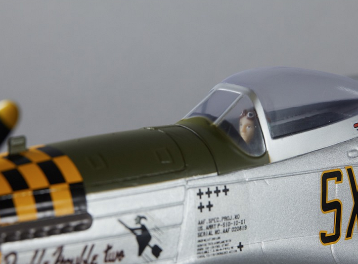 Warbird P-51D Mustang jaune PNP 750mm Derbee Warbird