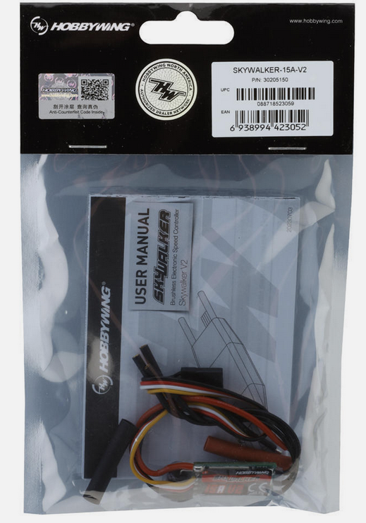 Controleur brushless 15A Skywalker V2 Hobbywing  Contrôleurs brushless et Bec