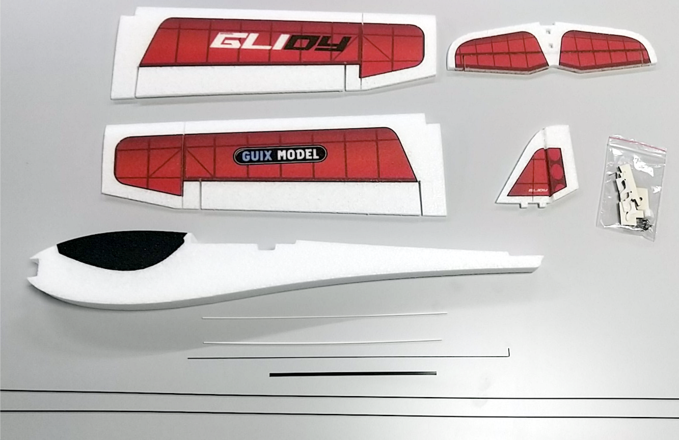 Planeur Glidy Rouge 890mm Guixmodel Planeurs