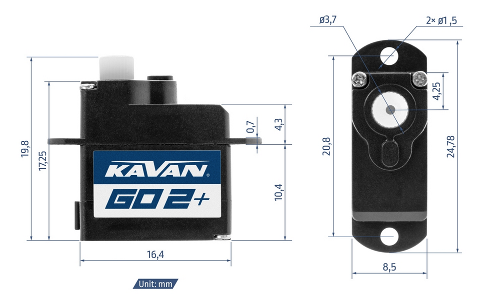 Servo GO-02 Plus 2,25gr Kavan Servos