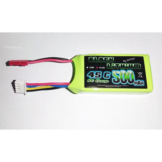 Accu Lipo 500mAh 3s Black Lithium 45C Lipo 3S (11,1V)
