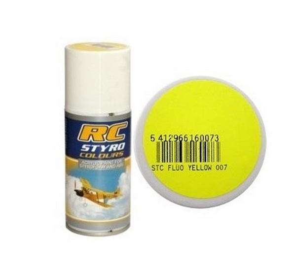 Peinture: Bombe de peinture jaune fluo rc styro (150ml)