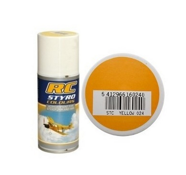 Bombe peinture jaune rc styro (150ml) Peinture