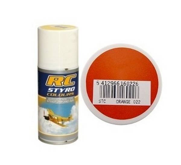 Bombe peinture orange rc styro (150ml) Peinture