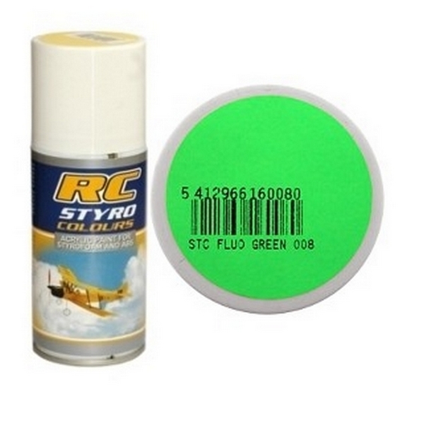 Bombe de peinture vert fluo rc styro (150ml) Peinture