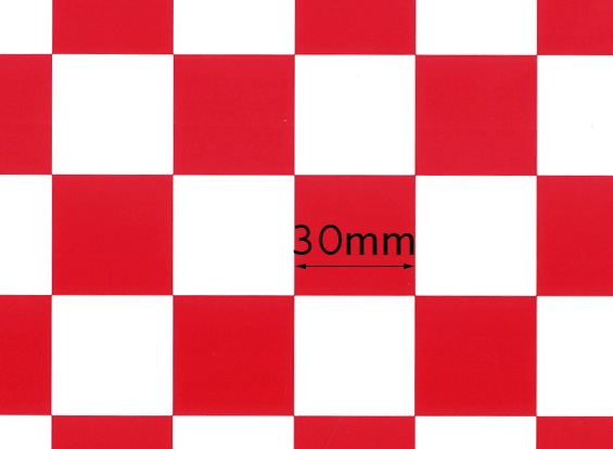 Film d'entoilage (2m) Rouge Blanc damier 30mm